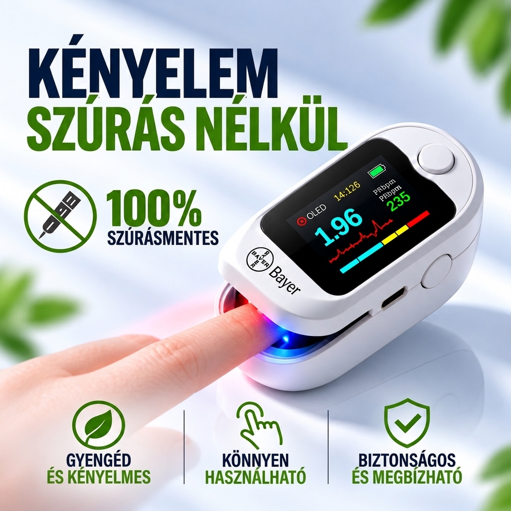 Bayer 12 az 1-ben vércukormérő – nem invazív, szúrás nélküli, digitális és hordozható vércukorszint mérő