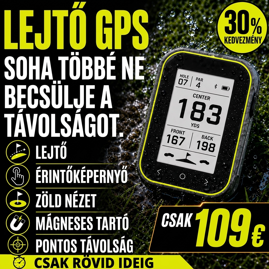 Golf GPS távolságmérő lejtőfunkcióval – Hordozható távmérő csipeszes tartóval
