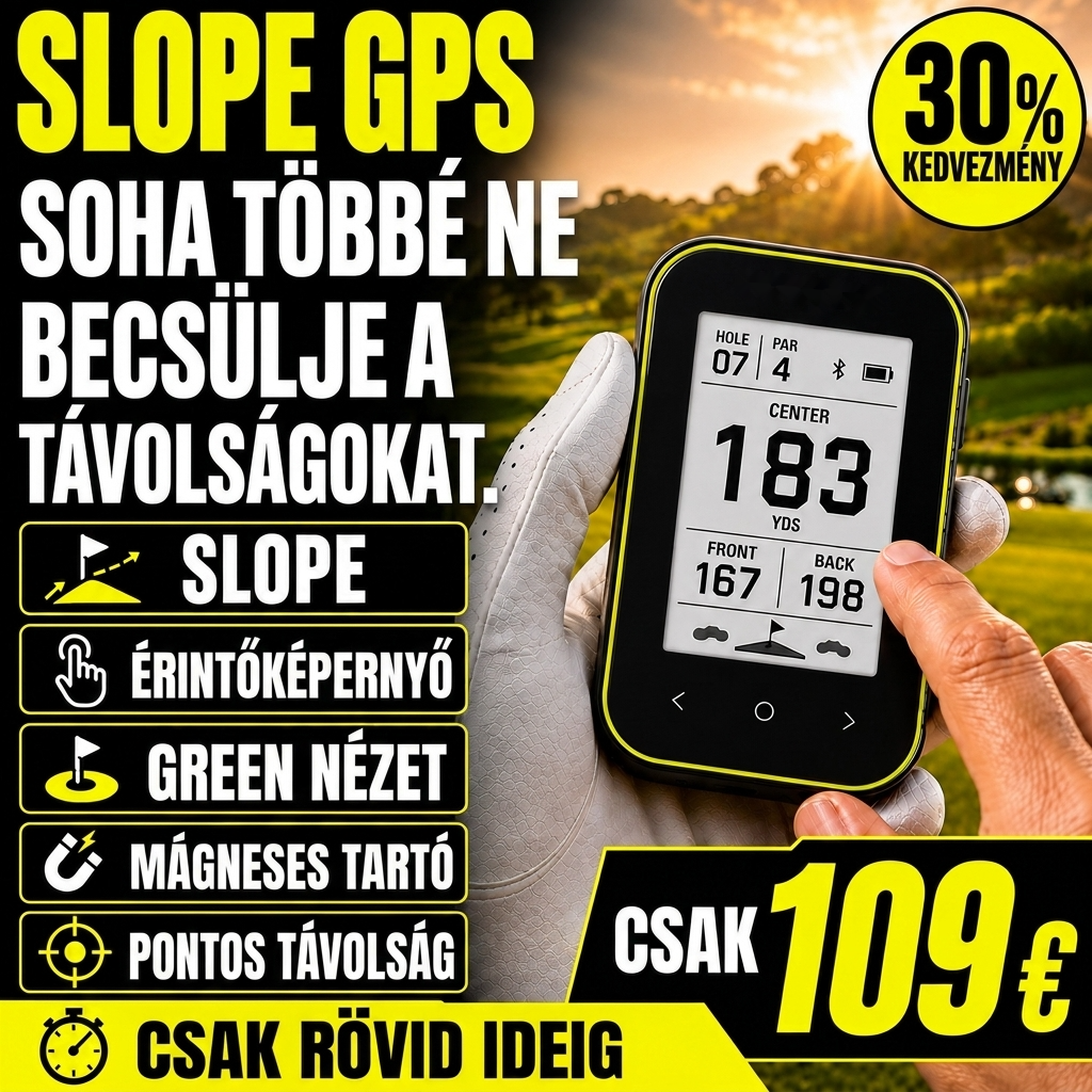 Golf GPS távolságmérő lejtőfunkcióval – Hordozható távmérő csipeszes tartóval