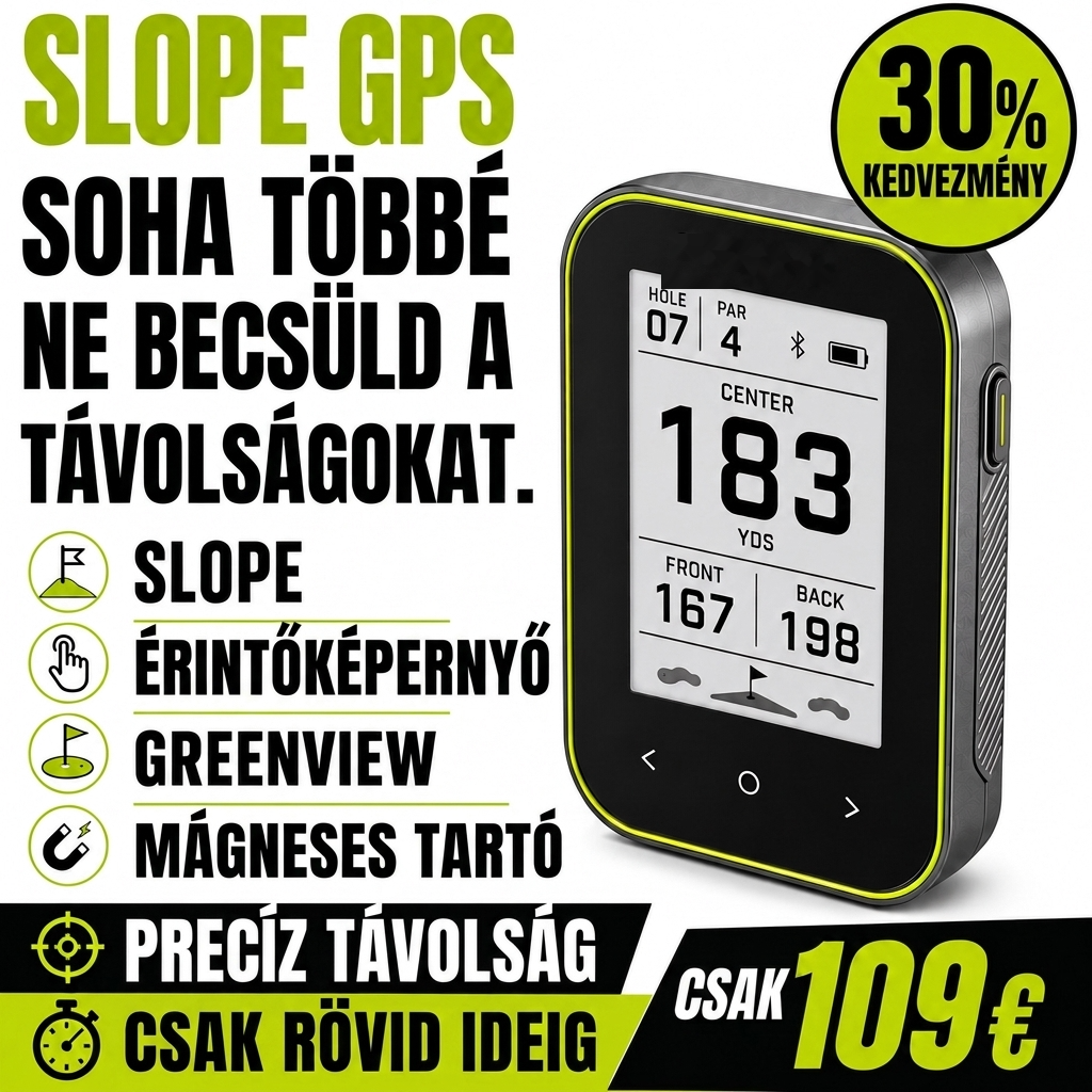 Golf GPS távolságmérő lejtőfunkcióval – Hordozható távmérő csipeszes tartóval