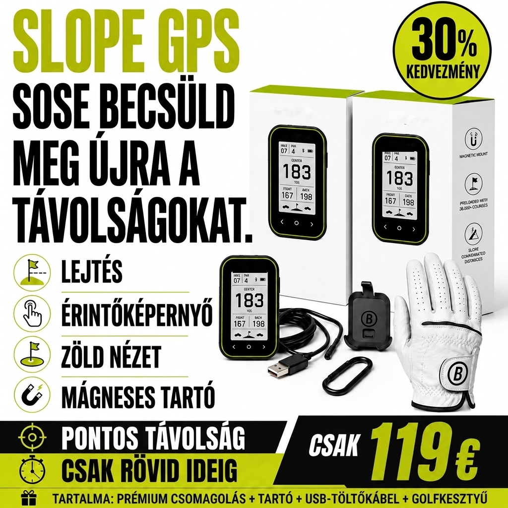 Golf GPS távolságmérő lejtőfunkcióval – Hordozható távmérő csipeszes tartóval