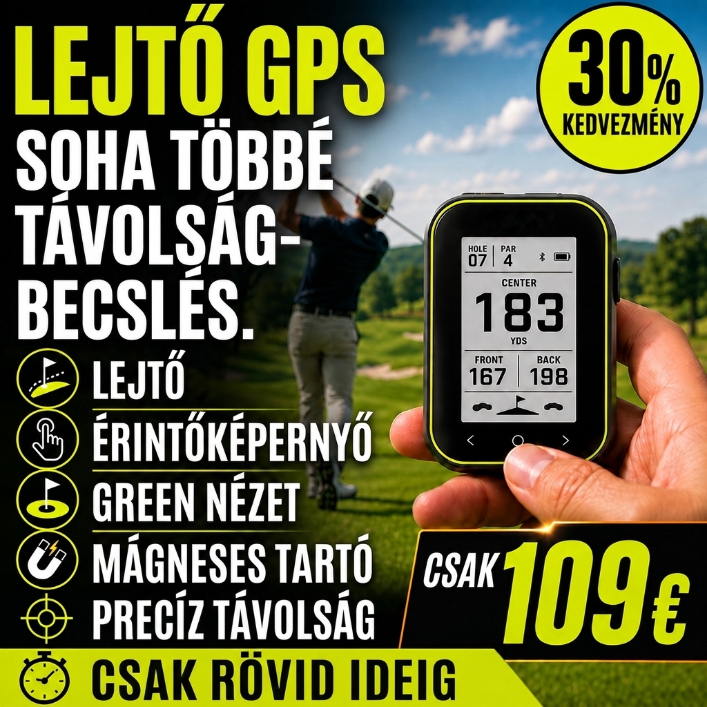 Golf GPS távolságmérő lejtőfunkcióval – Hordozható távmérő csipeszes tartóval